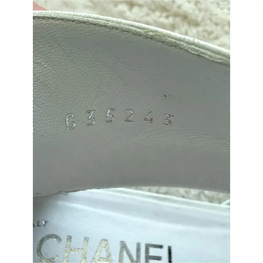 CHANEL white shoes with velvet black bow size 39 EU or 9 US Authentic - Picture 8 of 13
